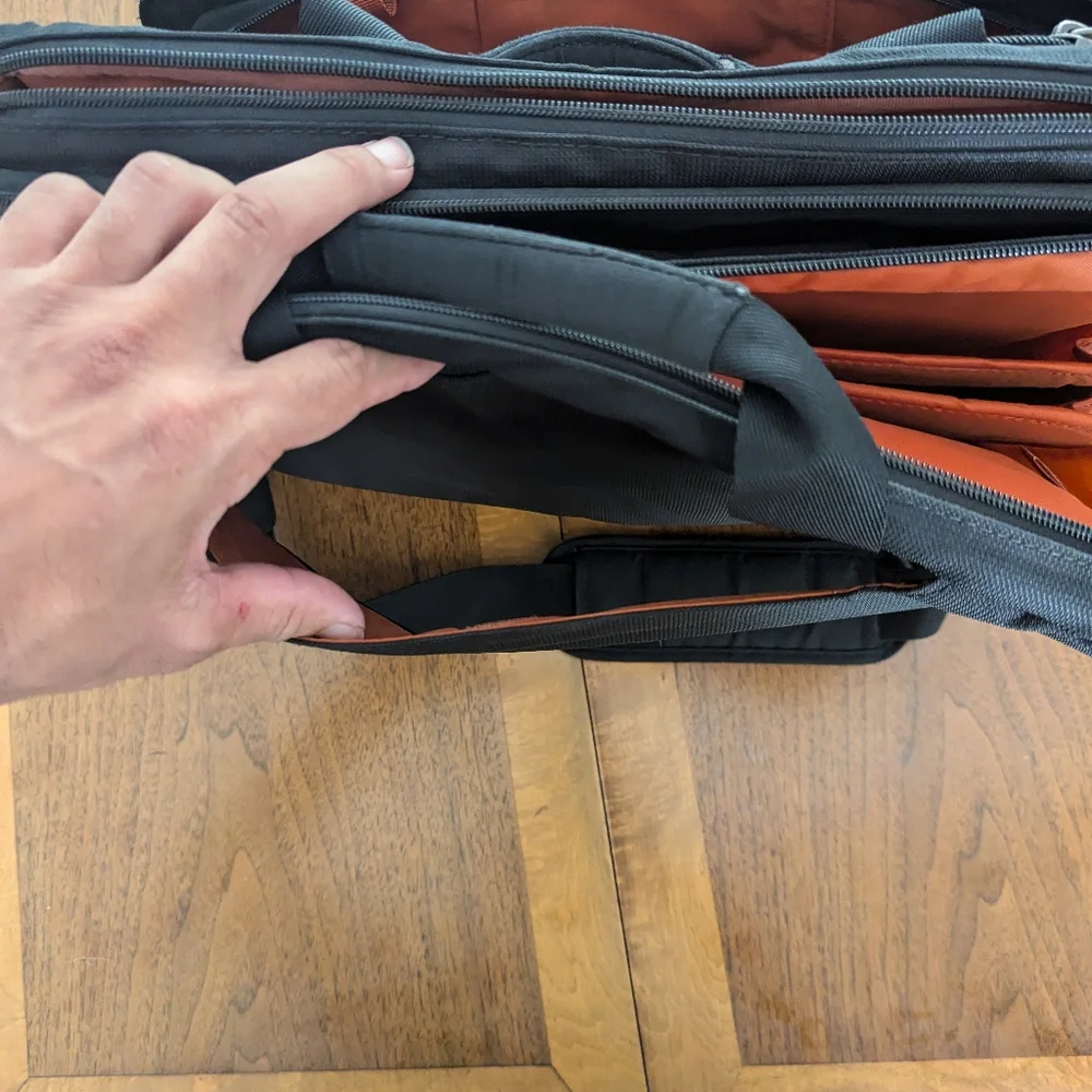 Briggs & Riley Black Briefcase with Orange Interior